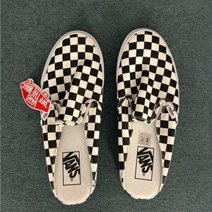 Never worn slide on checkered vans